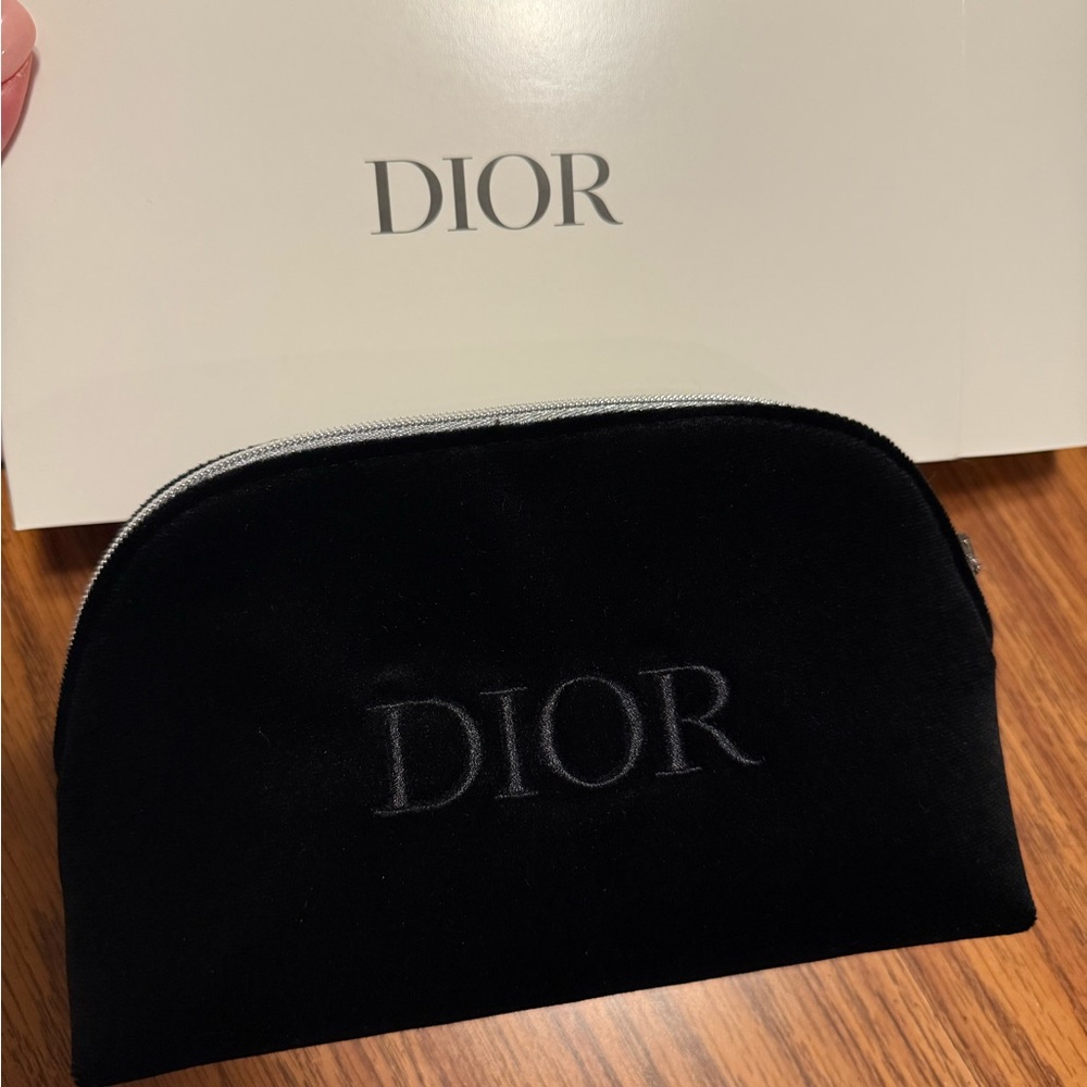 Dior Black Velvet Pouch